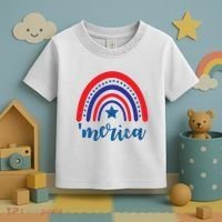 Merica Rainbow Patriotic 4th Of July Toddler T-Shirt thumb 3