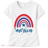 Merica Rainbow Patriotic 4th Of July Women's T-Shirt thumb 0