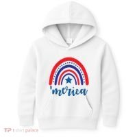 Merica Rainbow Patriotic 4th Of July Kids Hoodie thumb 0
