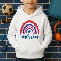 Merica Rainbow Patriotic 4th Of July Kids Hoodie thumb 2