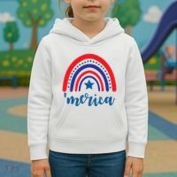 Merica Rainbow Patriotic 4th Of July Kids Hoodie thumb 3