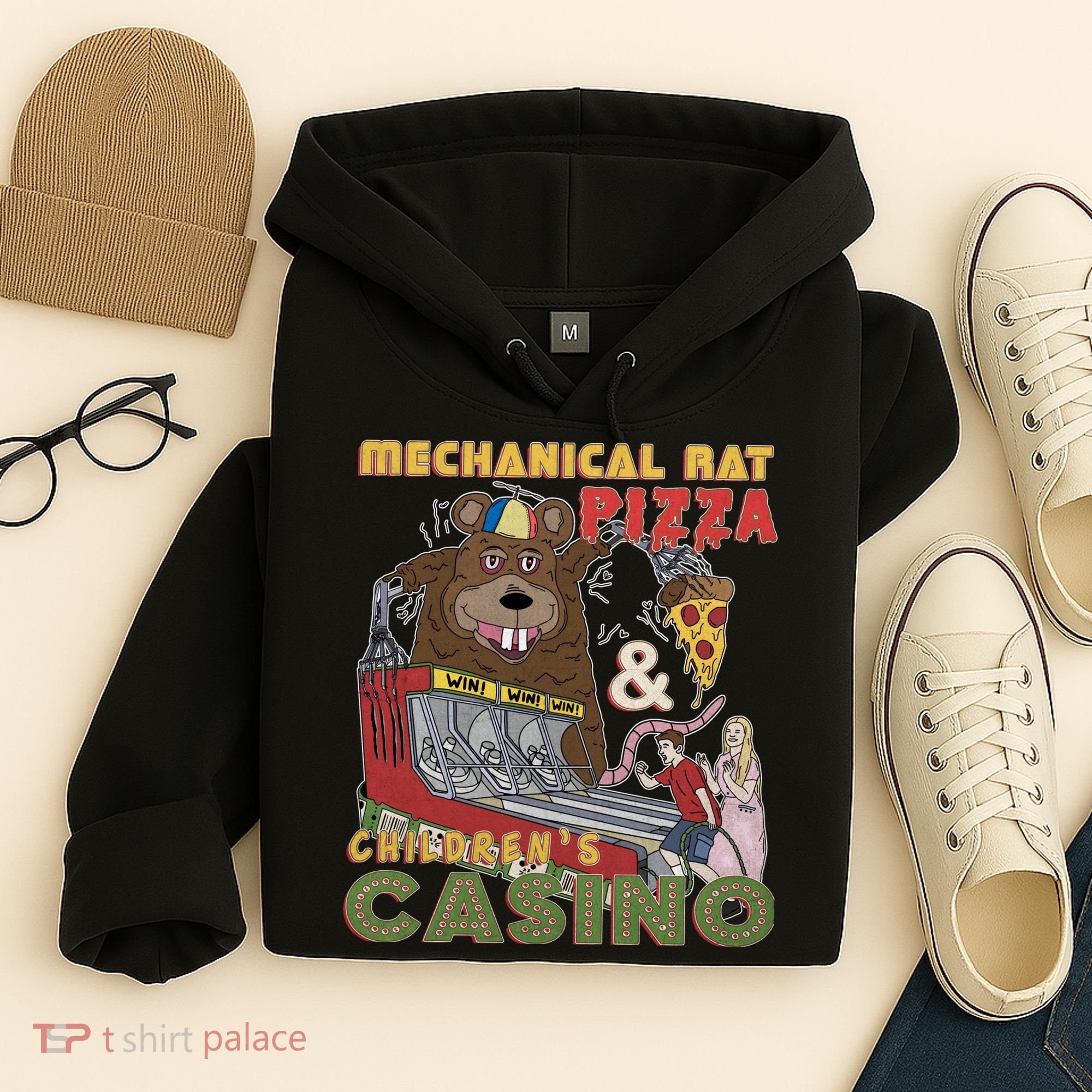 Mechanical Rat Pizza & Child Casino Hoodie