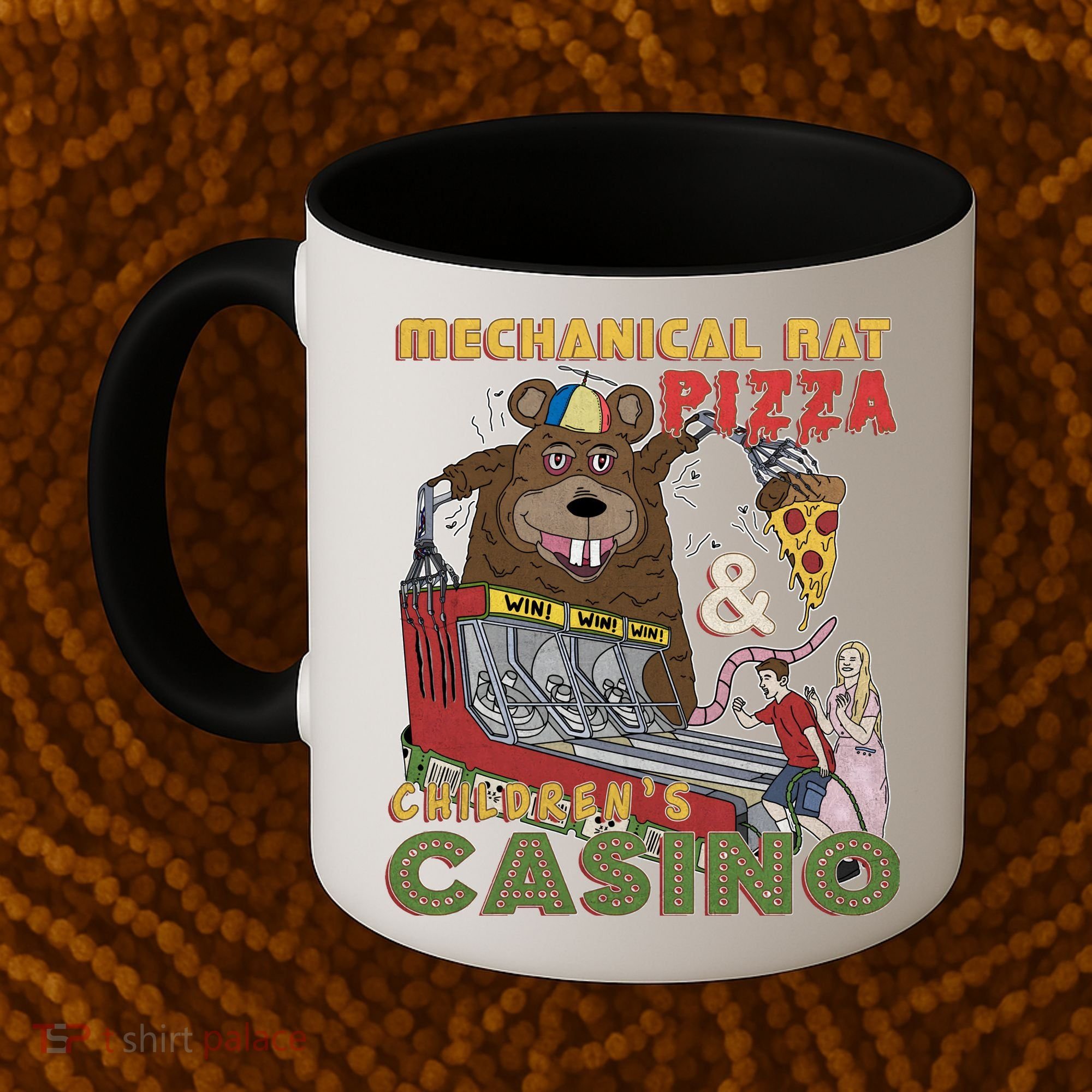 Mechanical Rat Pizza & Child Casino Coffee Mug