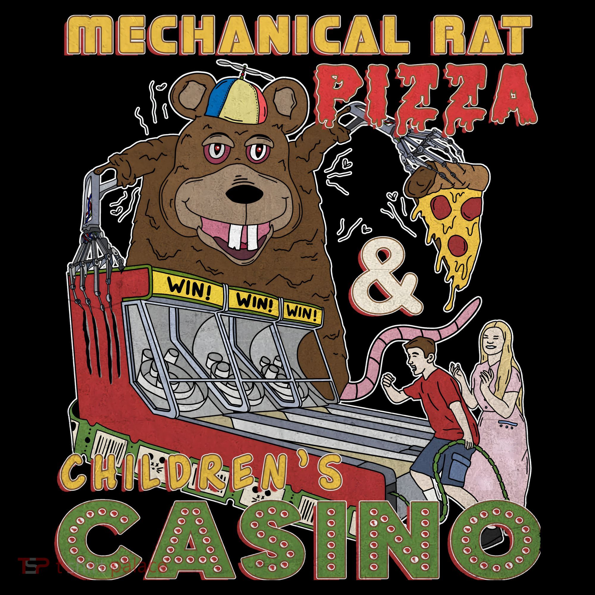 Mechanical Rat Pizza & Child Casino Mousepad