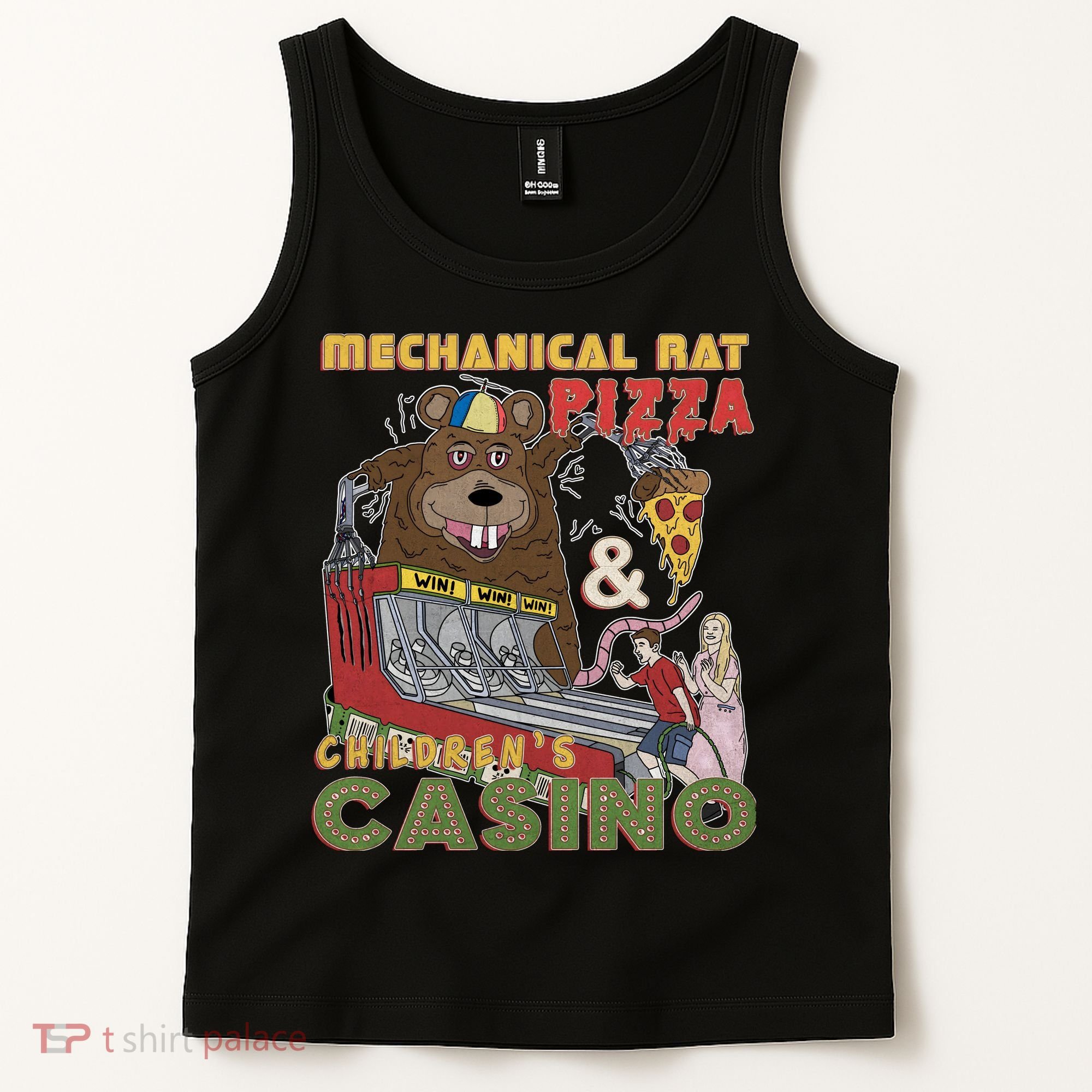 Mechanical Rat Pizza & Child Casino Tank Top