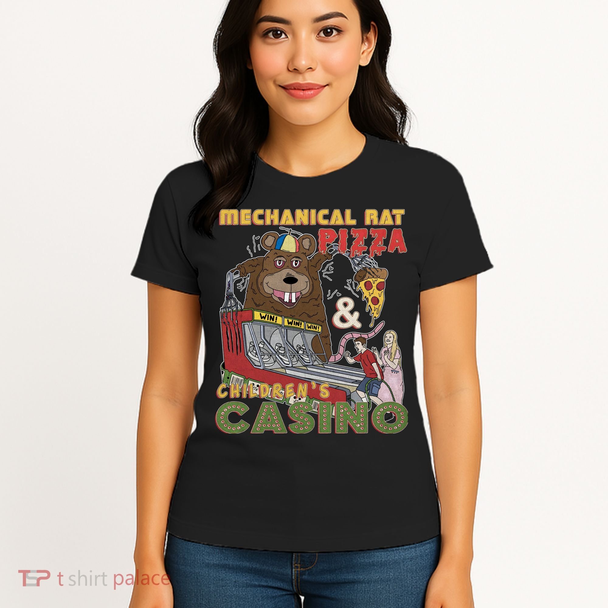 Mechanical Rat Pizza & Child Casino Women's T-Shirt