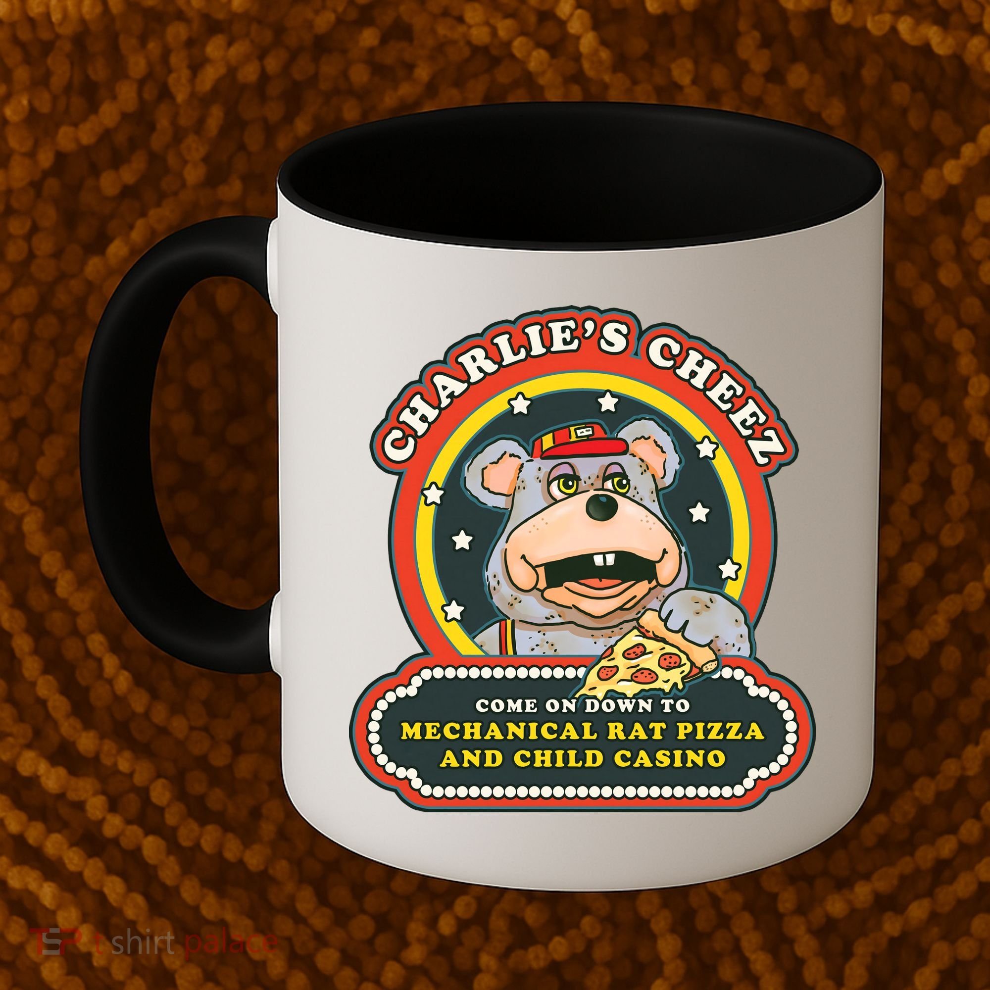 Mechanical Rat Pizza & Child Casino Coffee Mug