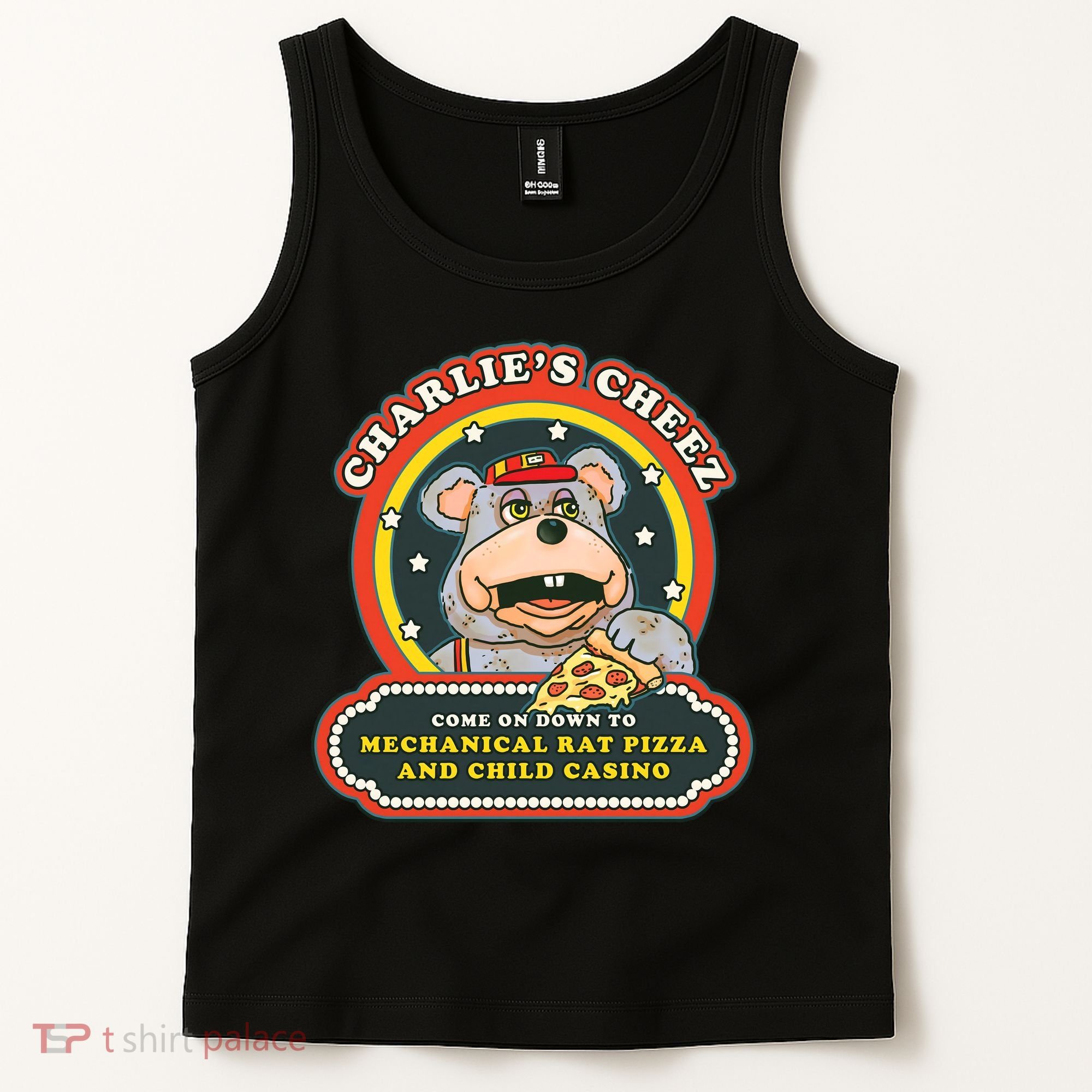 Mechanical Rat Pizza & Child Casino Tank Top