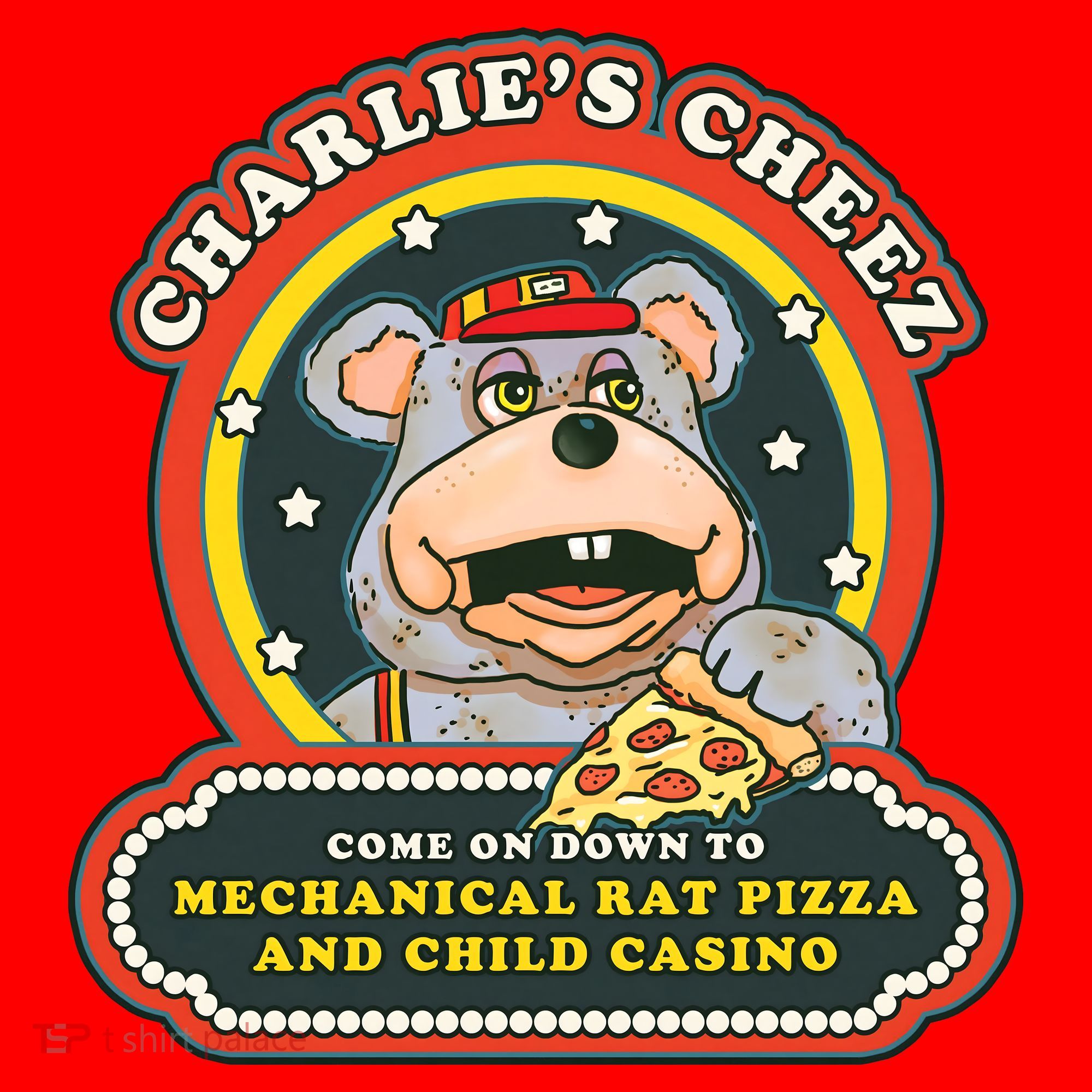 Mechanical Rat Pizza & Child Casino Santa Hat