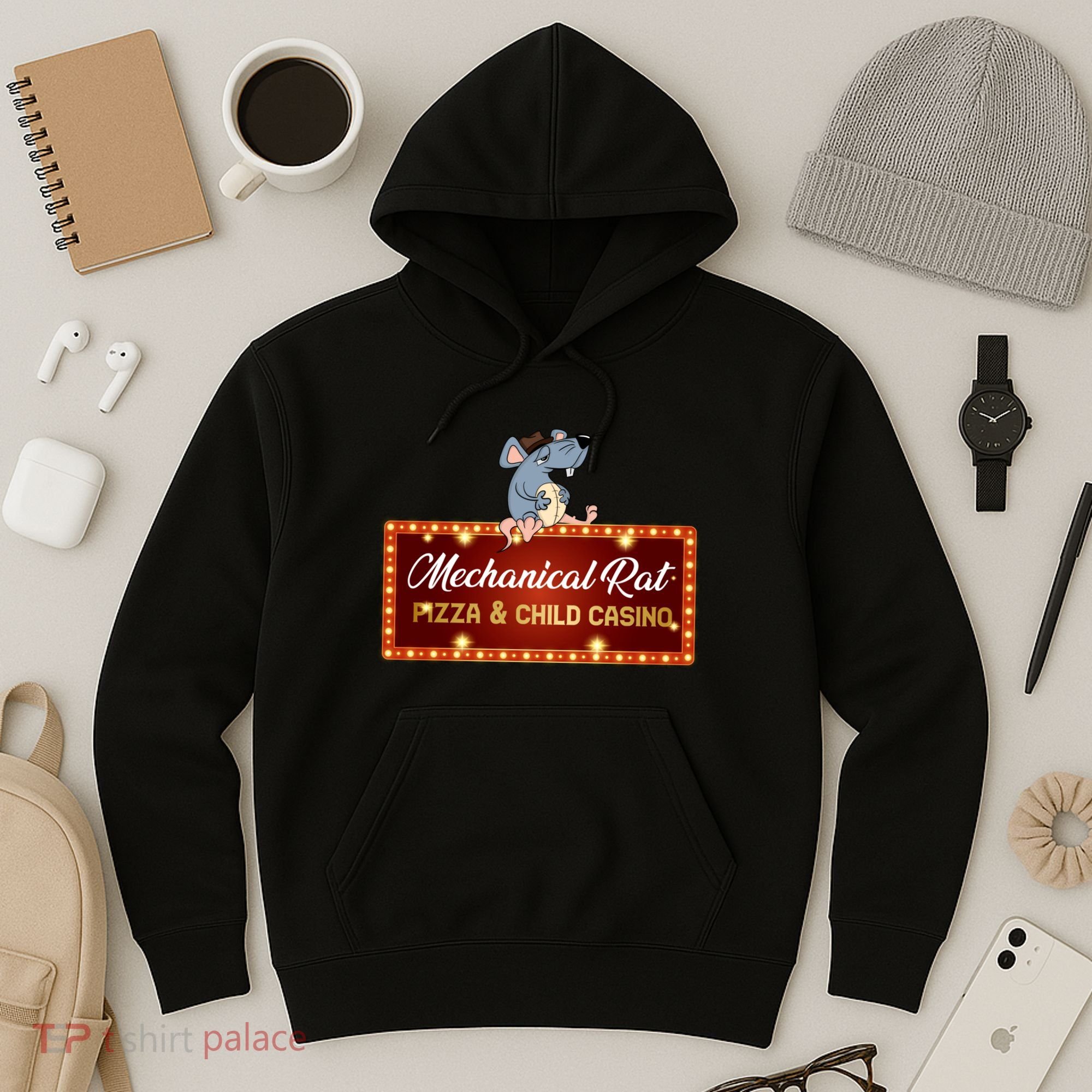 Mechanical Rat Pizza & Child Casino Hoodie