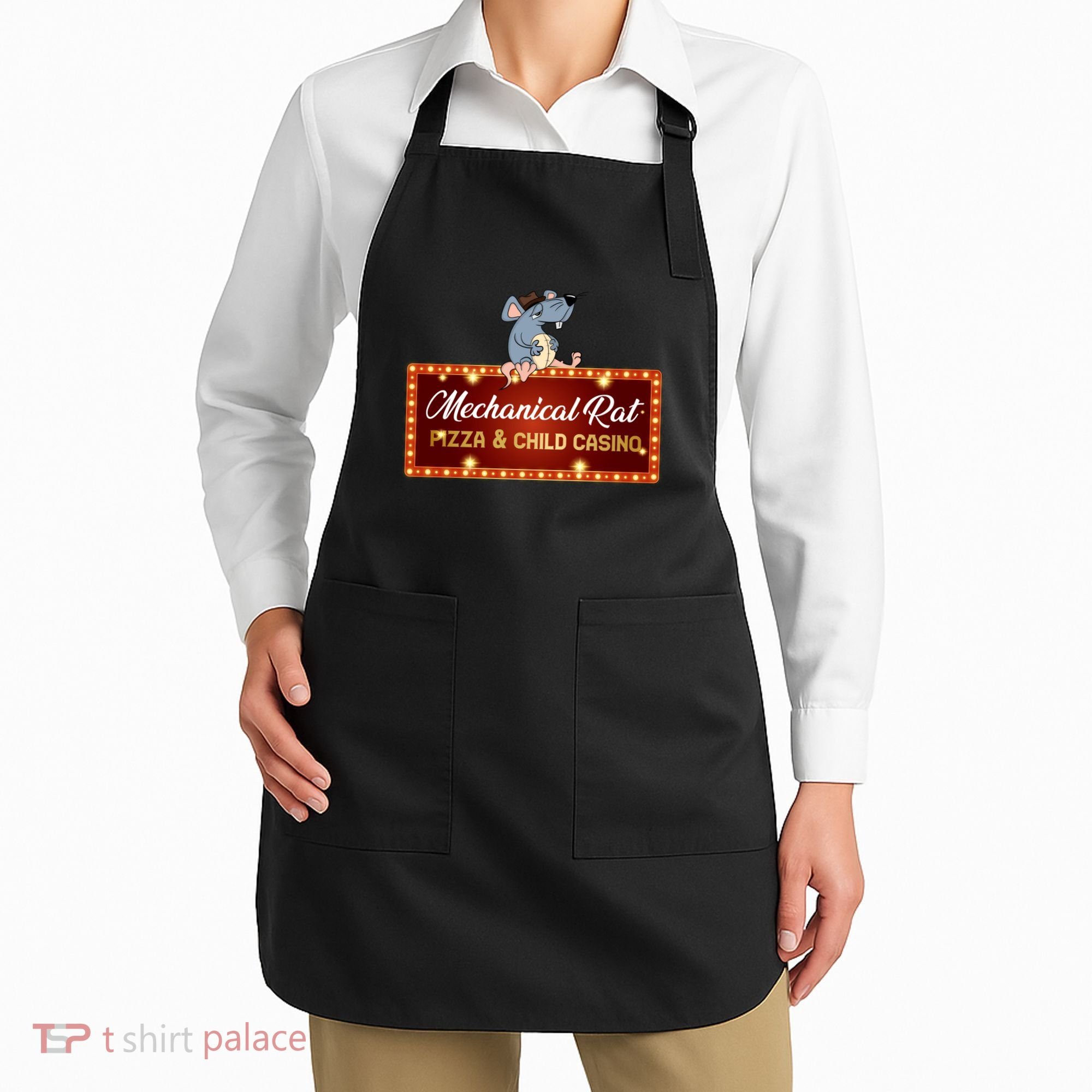 Mechanical Rat Pizza & Child Casino Apron