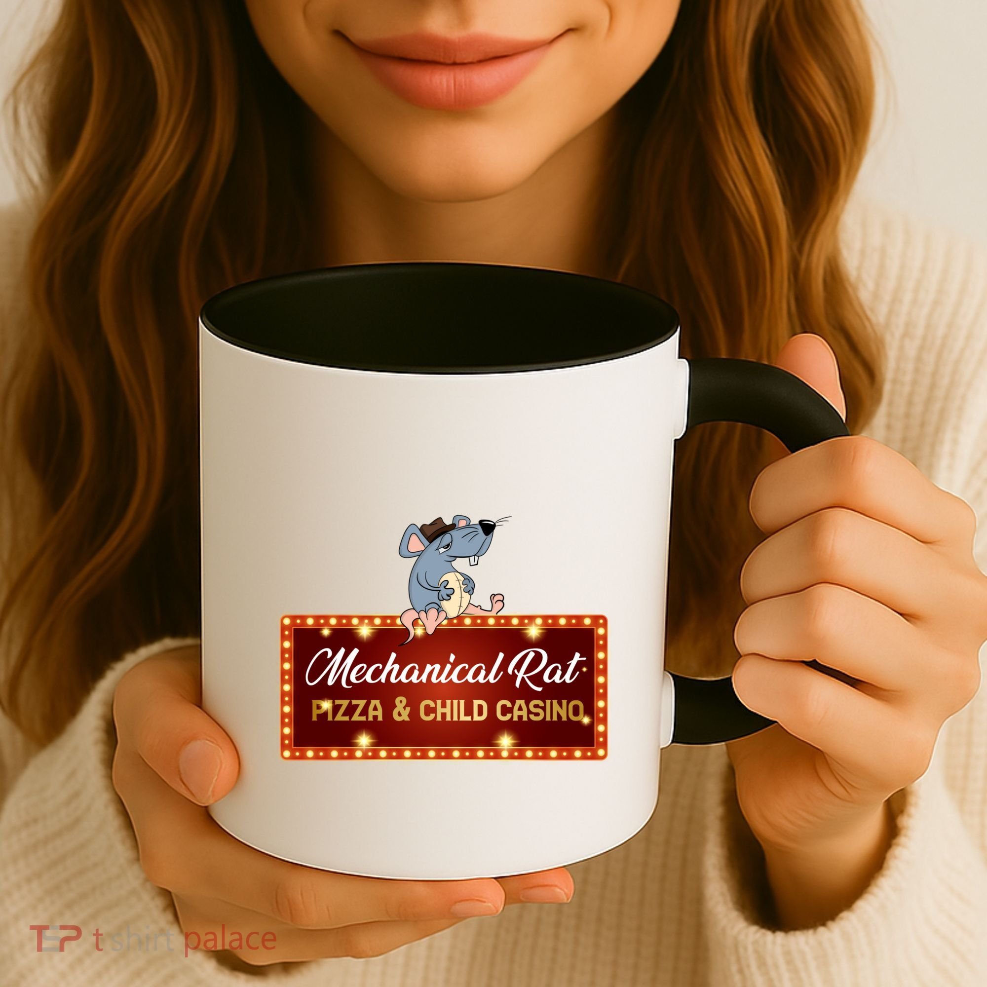 Mechanical Rat Pizza & Child Casino Coffee Mug