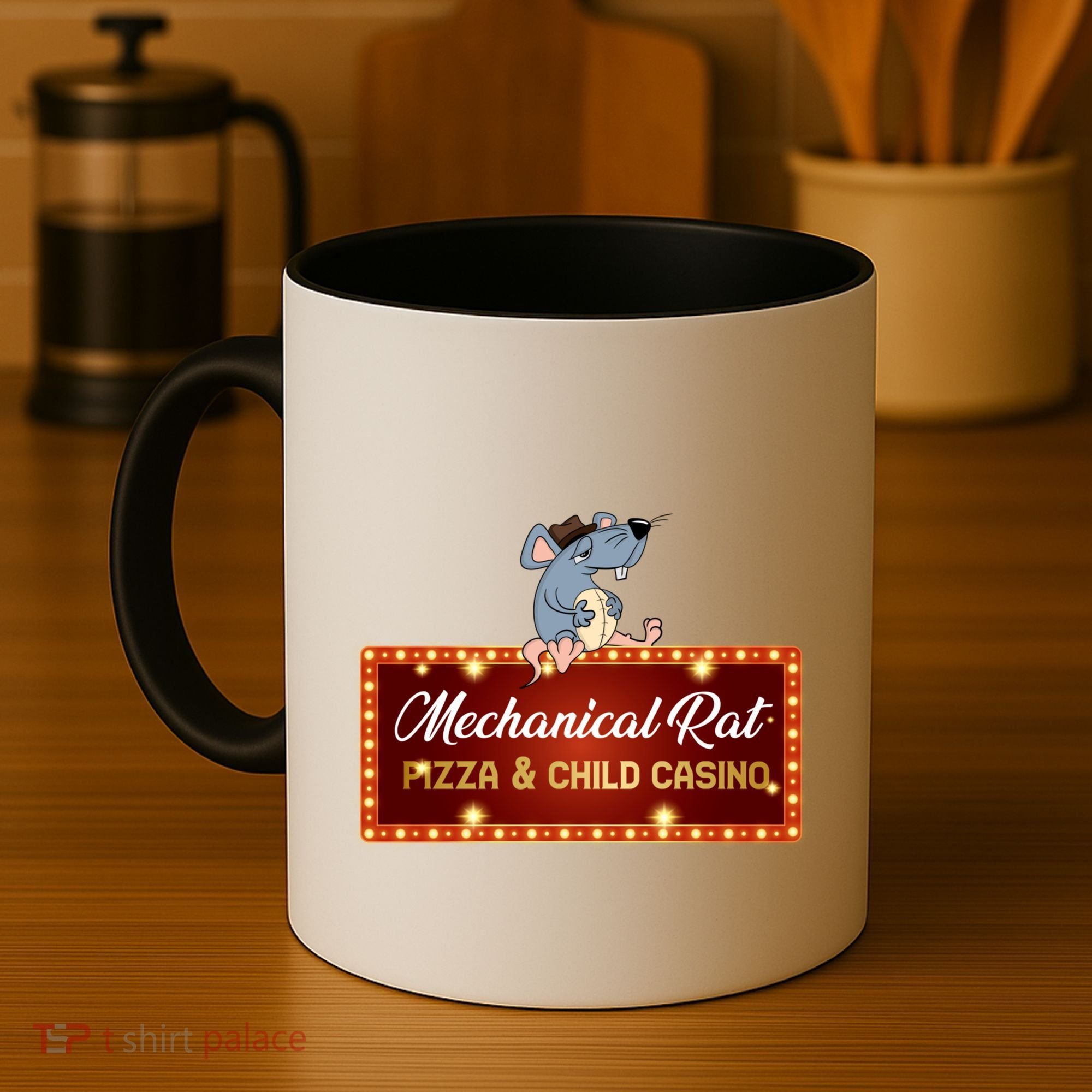 Mechanical Rat Pizza & Child Casino Coffee Mug