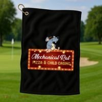 Mechanical Rat Pizza & Child Casino Golf Towel thumb 1