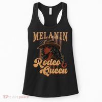 Melanin Rodeo Queen Afro Cowgirl Black History African Woman Women's Tank Top thumb 0