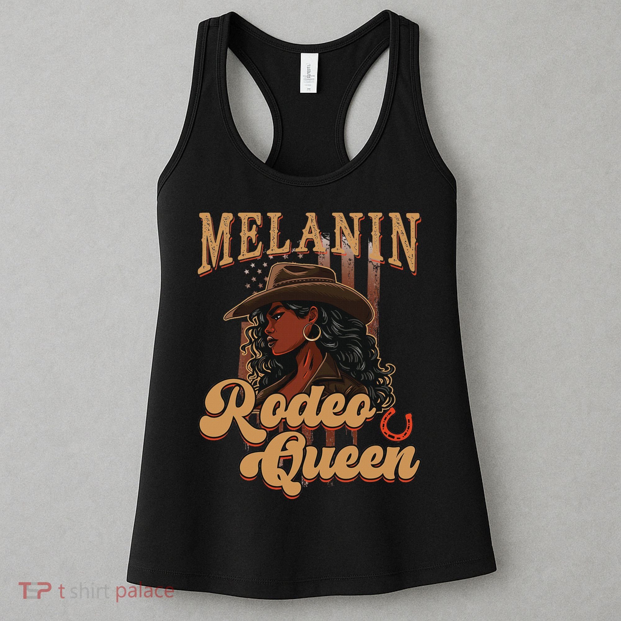 Melanin Rodeo Queen Afro Cowgirl Black History African Woman Women's Tank Top