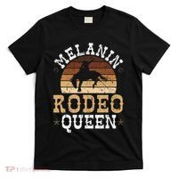 Melanin Rodeo Queen Bronc Riding African American Cowgirl T-Shirt thumb 0