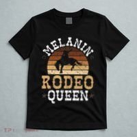 Melanin Rodeo Queen Bronc Riding African American Cowgirl T-Shirt thumb 5