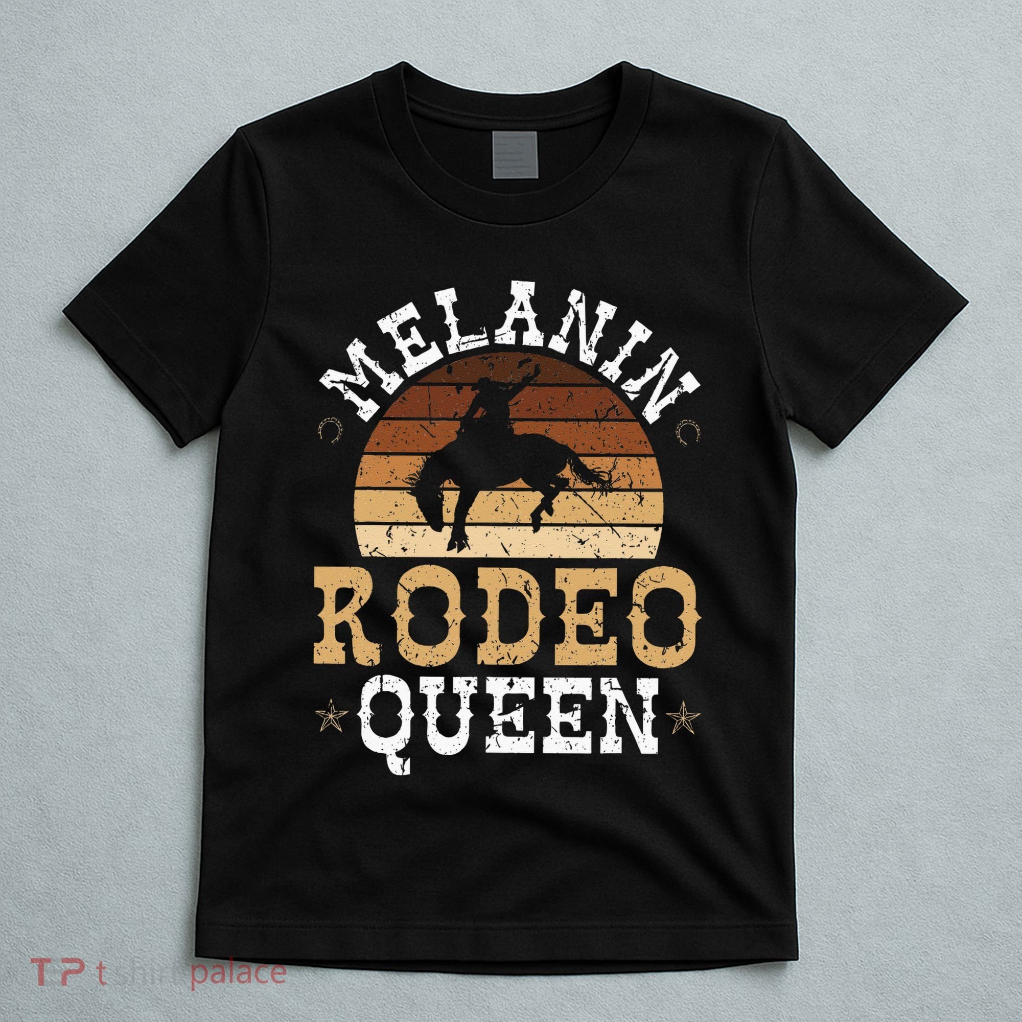 Melanin Rodeo Queen Bronc Riding African American Cowgirl T-Shirt
