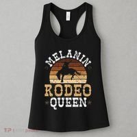 Melanin Rodeo Queen Bronc Riding African American Cowgirl Women's Tank Top thumb 3