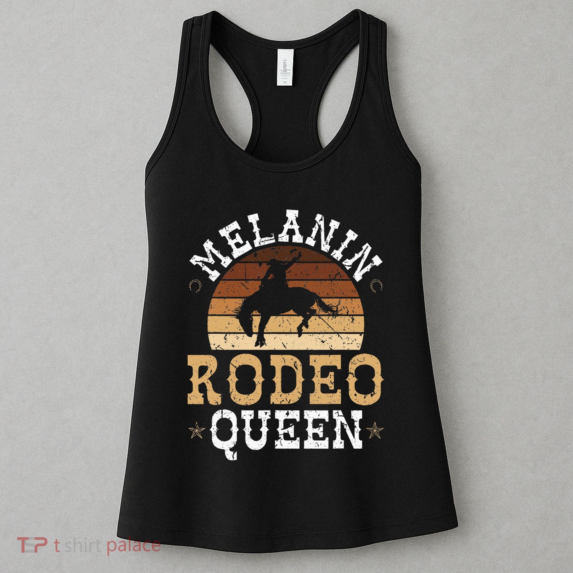 Melanin Rodeo Queen Bronc Riding African American Cowgirl Women's Tank Top