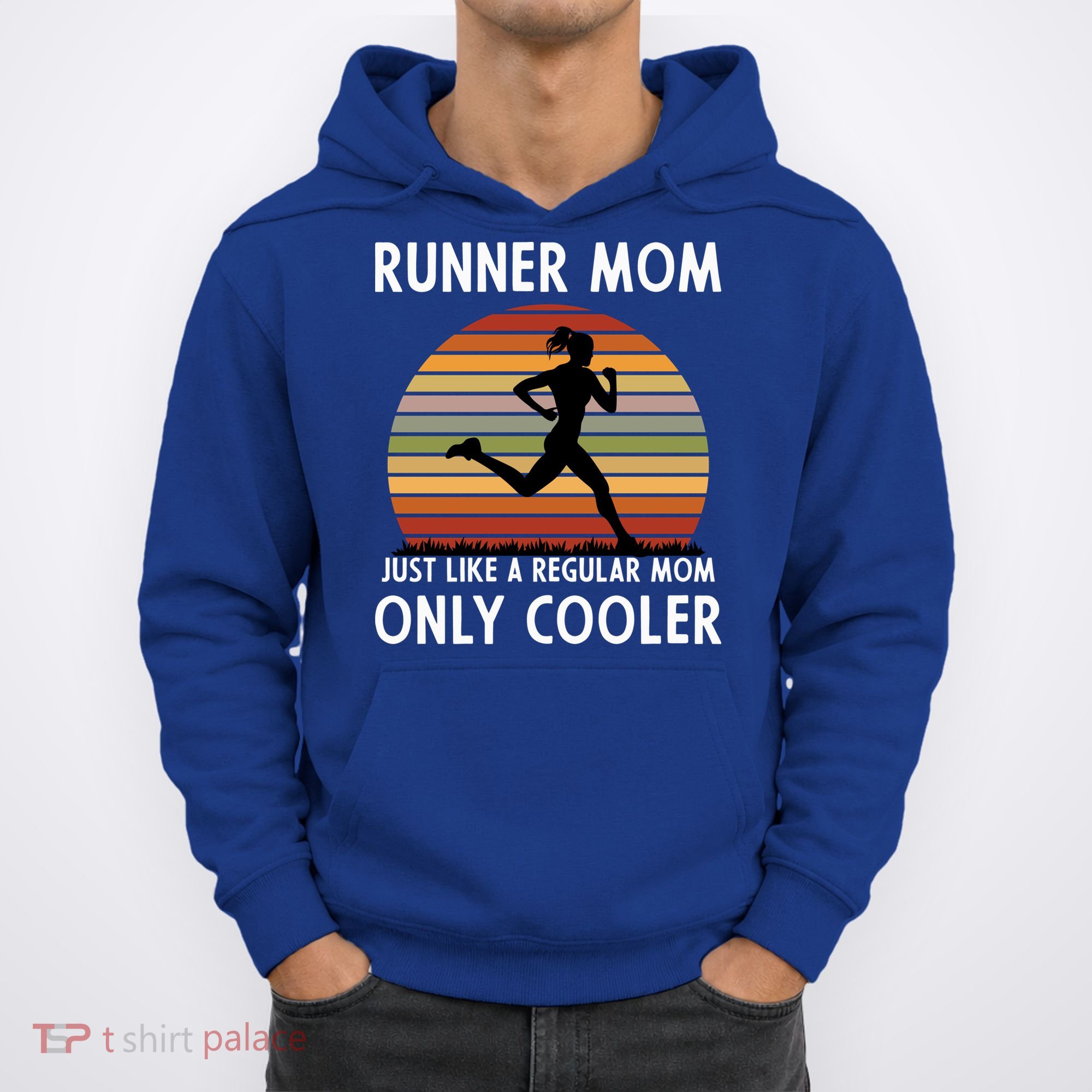 Mom Running Runner Mom Just Like A Regular Mom Marathon Moms Gift Hoodie