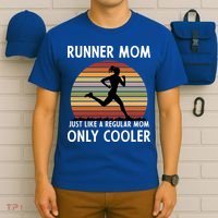 Mom Running Runner Mom Just Like A Regular Mom Marathon Moms Gift T-Shirt thumb 6