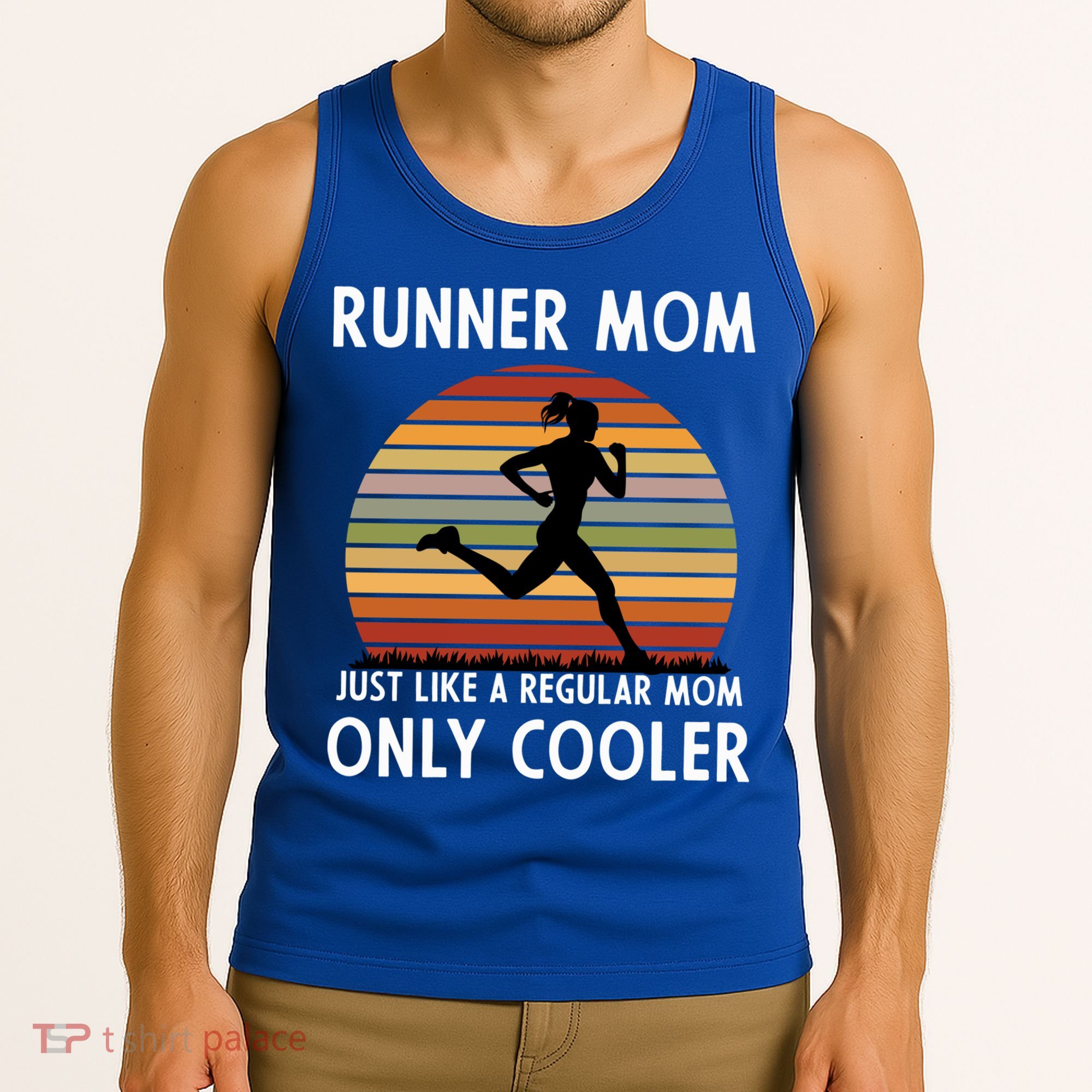 Mom Running Runner Mom Just Like A Regular Mom Marathon Moms Gift Tank Top