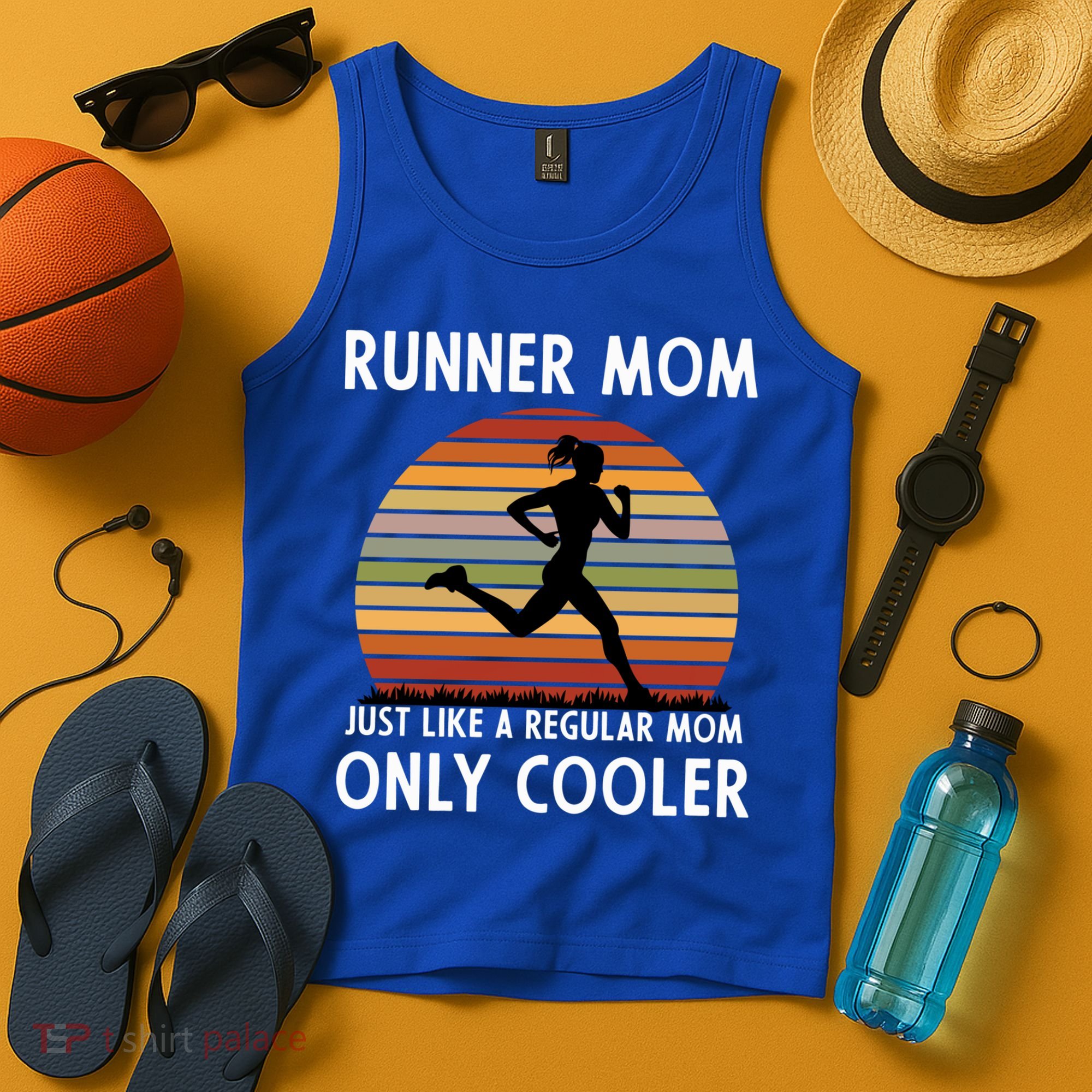 Mom Running Runner Mom Just Like A Regular Mom Marathon Moms Gift Tank Top