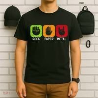 Music Rock Rock Paper Metal Heavy Metal T-Shirt thumb 6