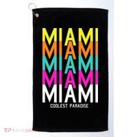 Miami Retro Repeat Golf Towel thumb 0