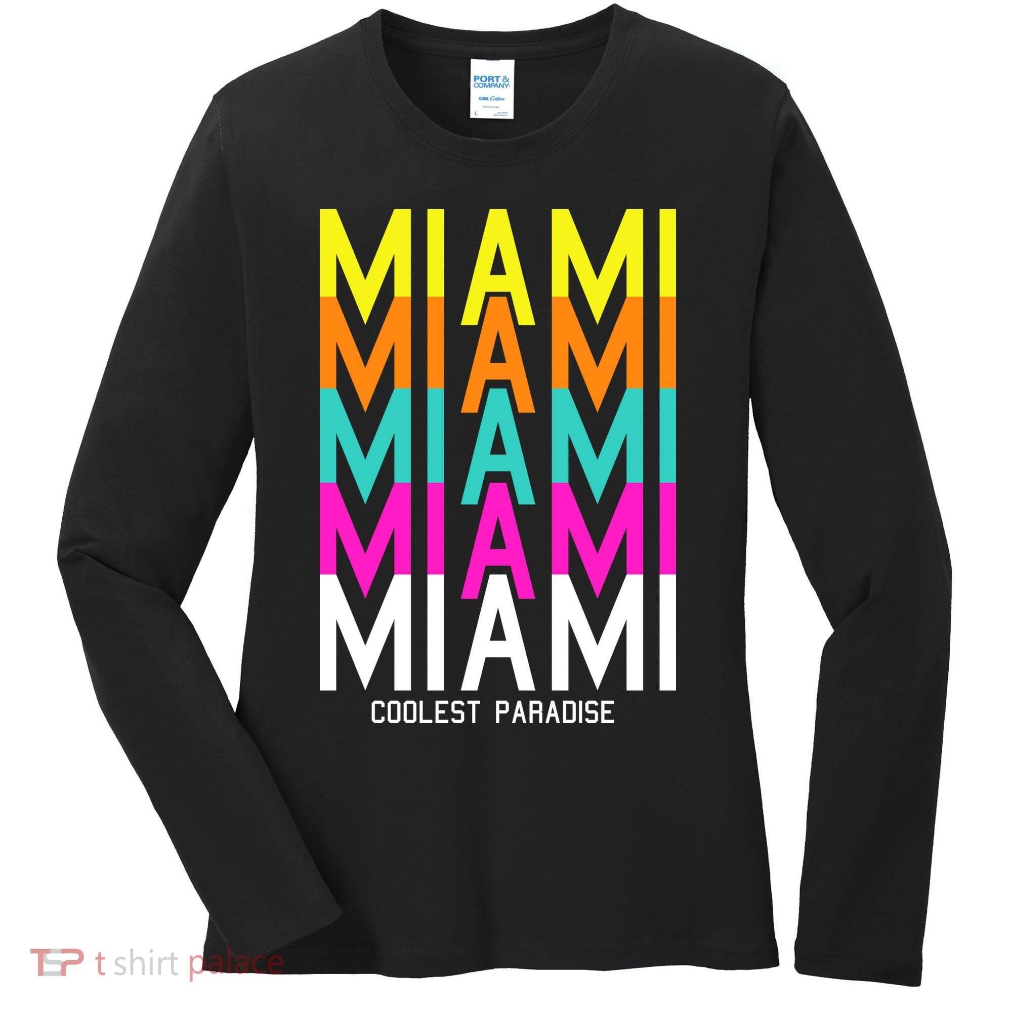 Miami Retro Repeat Women's Long Sleeve Shirt