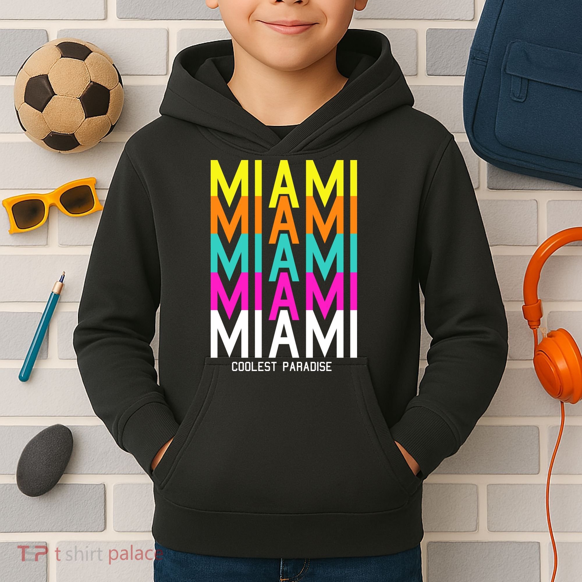 Miami Retro Repeat Kids Hoodie