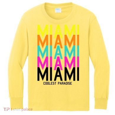 Miami Retro Repeat Kids Long Sleeve Shirt