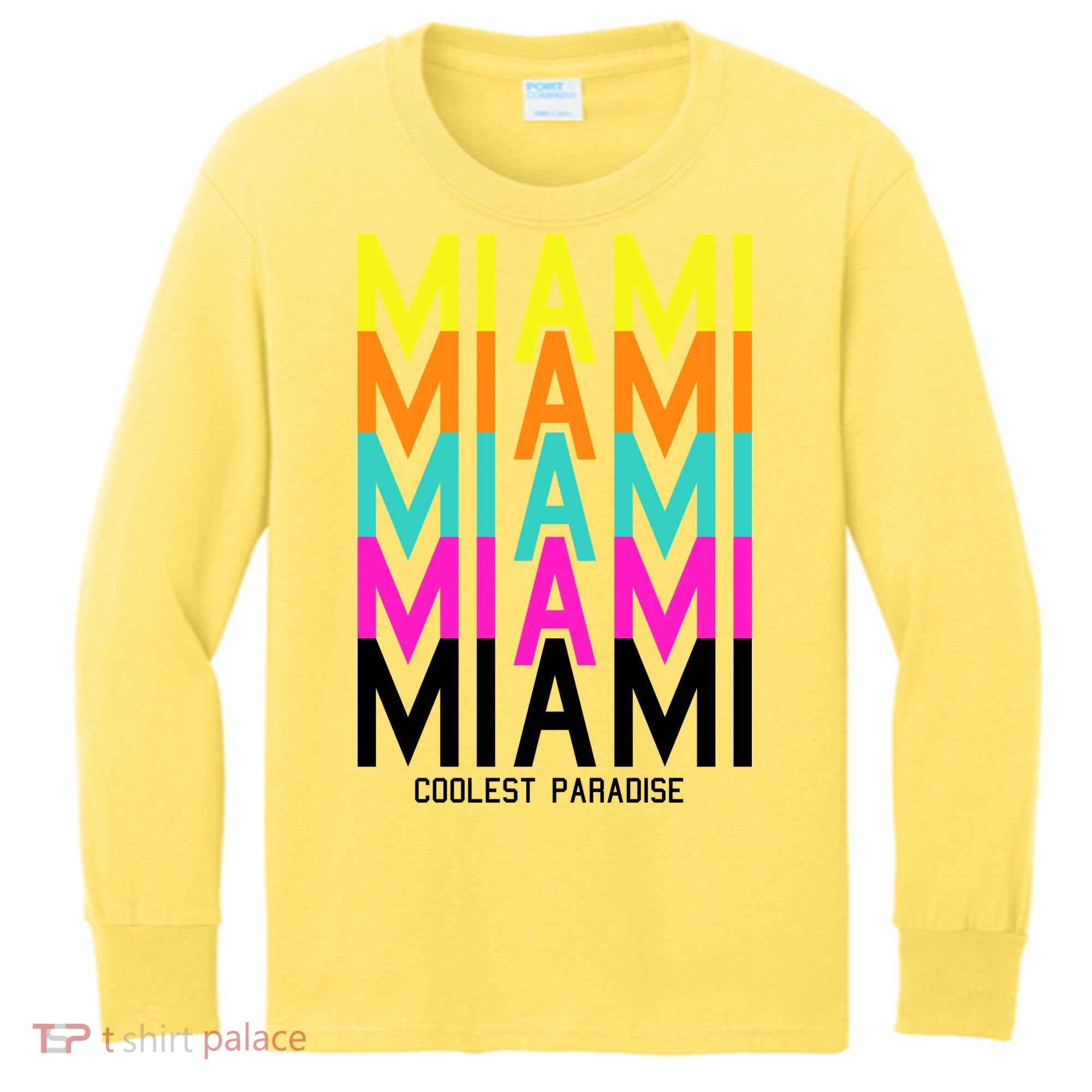 Miami Retro Repeat Kids Long Sleeve Shirt
