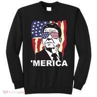 Merica Ronald Reagan Funny Usa Stars And Strips Proud American Sweatshirt thumb 0
