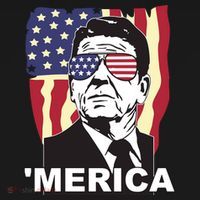 Merica Ronald Reagan Funny Usa Stars And Strips Proud American Sweatshirt thumb 3
