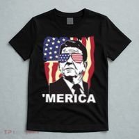 Merica Ronald Reagan Funny Usa Stars And Strips Proud American T-Shirt thumb 5