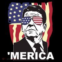 Merica Ronald Reagan Funny Usa Stars And Strips Proud American Coffee Mug thumb 5