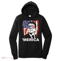 Merica Ronald Reagan Funny Usa Stars And Strips Proud American Women's Hoodie thumb 0