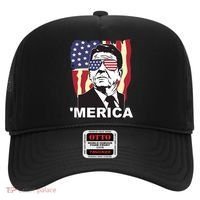 Merica Ronald Reagan Funny Usa Stars And Strips Proud American Hat thumb 0