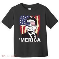 Merica Ronald Reagan Funny Usa Stars And Strips Proud American Toddler T-Shirt thumb 0