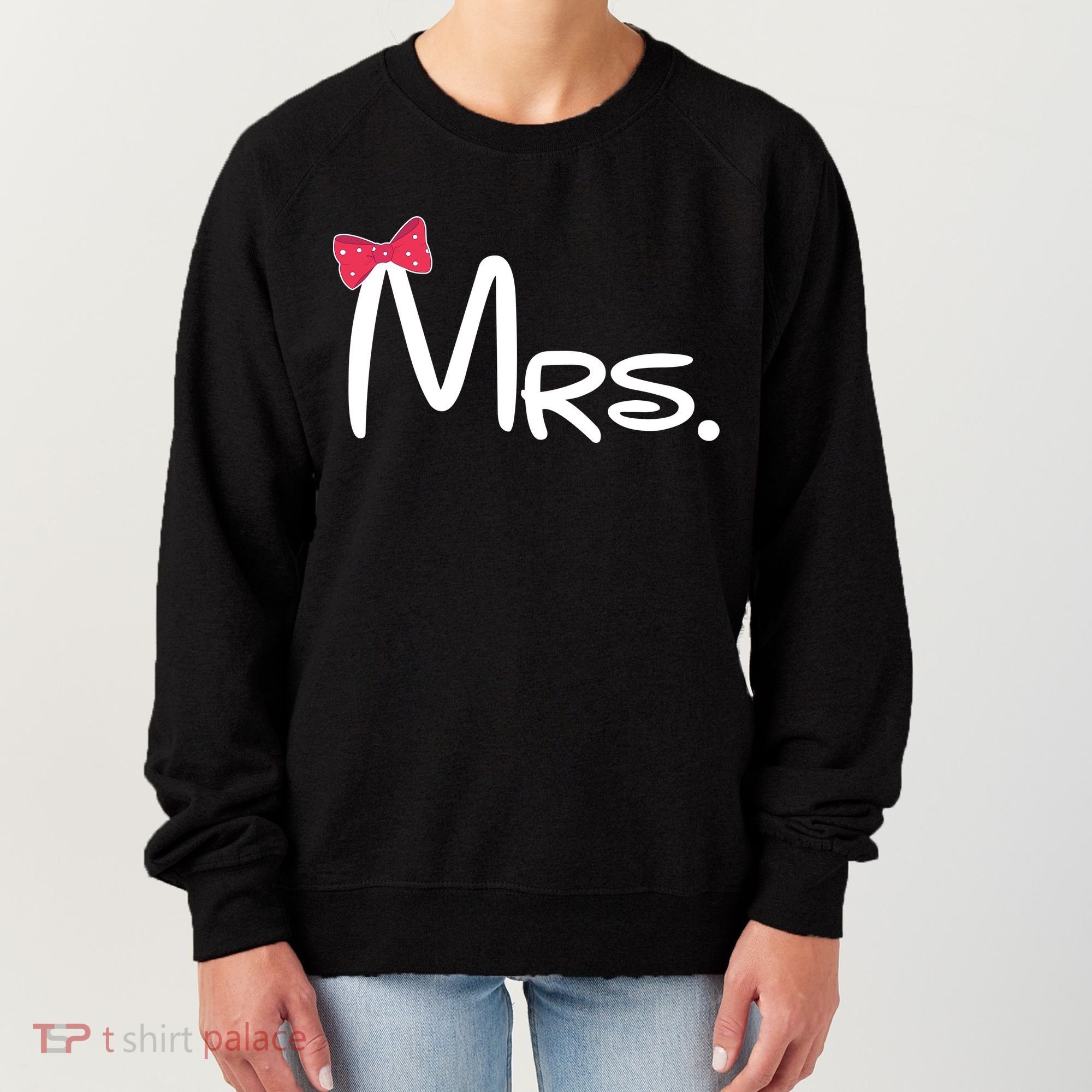 Mrs. Bow Tie Cute Matching Couples Women's Sweatshirt