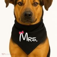 Mrs. Bow Tie Cute Matching Couples USA-Made Doggie Bandana thumb 1