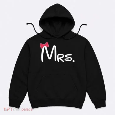 Mrs. Bow Tie Cute Matching Couples Hoodie
