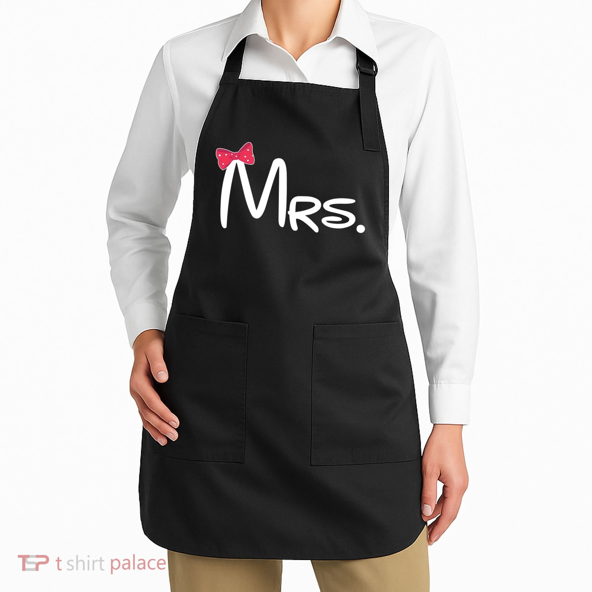 Mrs. Bow Tie Cute Matching Couples Apron