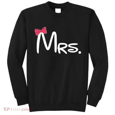 Mrs. Bow Tie Cute Matching Couples Sweatshirt