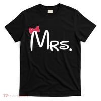 Mrs. Bow Tie Cute Matching Couples T-Shirt thumb 0