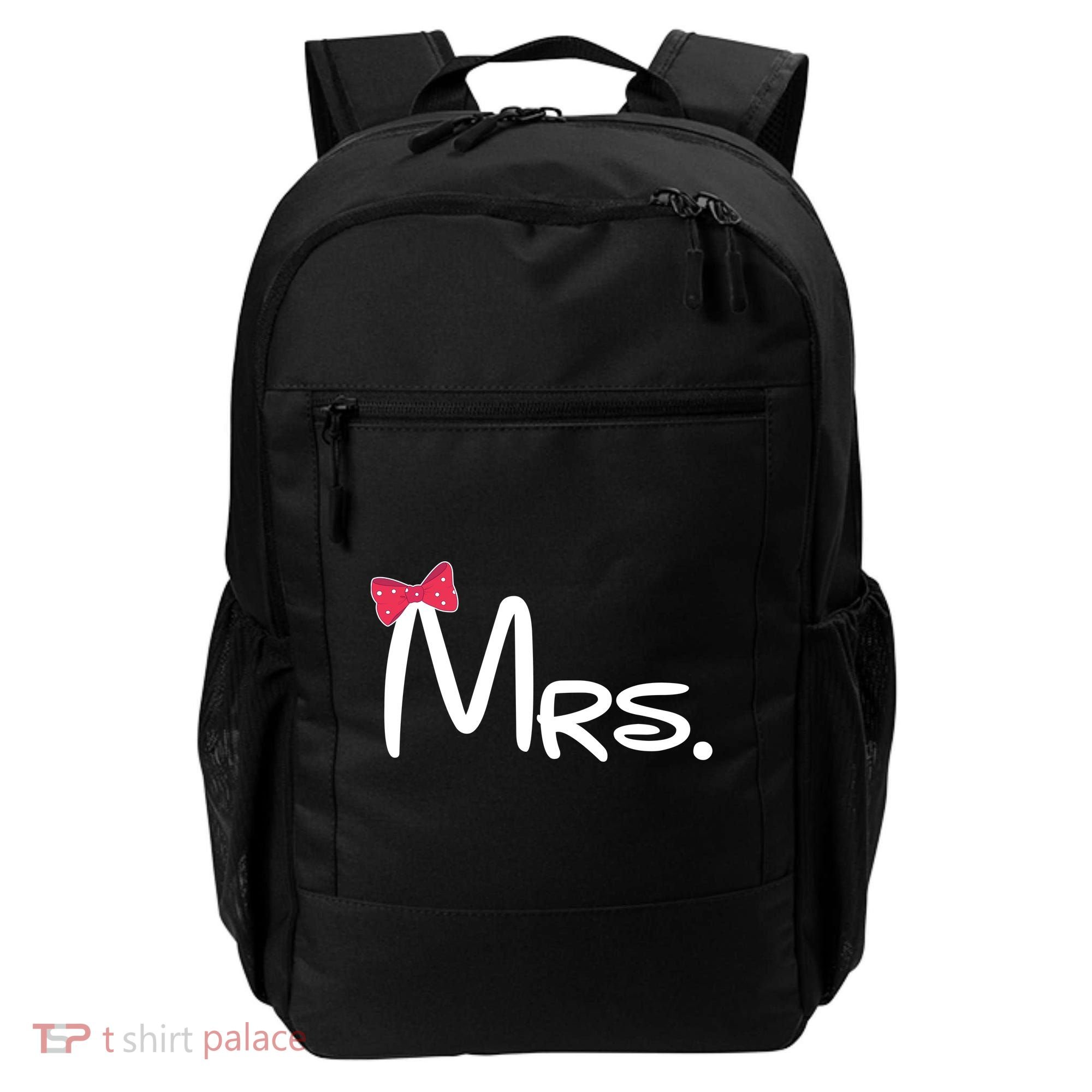 Mrs. Bow Tie Cute Matching Couples Backpack