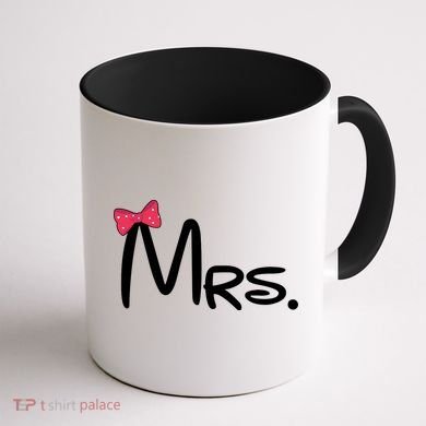 Mrs. Bow Tie Cute Matching Couples Coffee Mug back